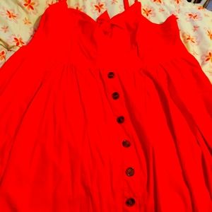 TORRID red button tie dress